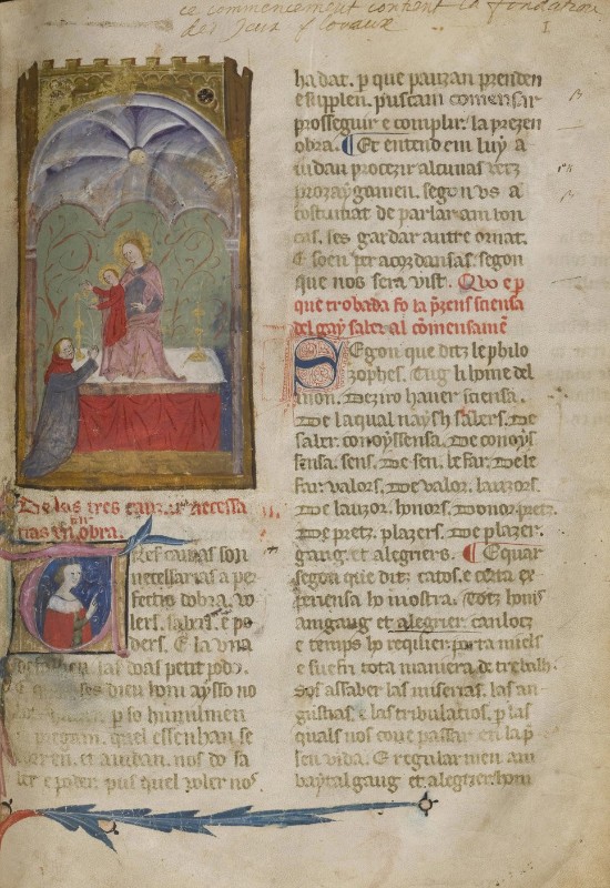 Guilhem Molinier, Las Leys d’amors, manuscrit, 1356, Bibliothèque de Toulouse : Ms 2883, fol. 2r, Rosalis