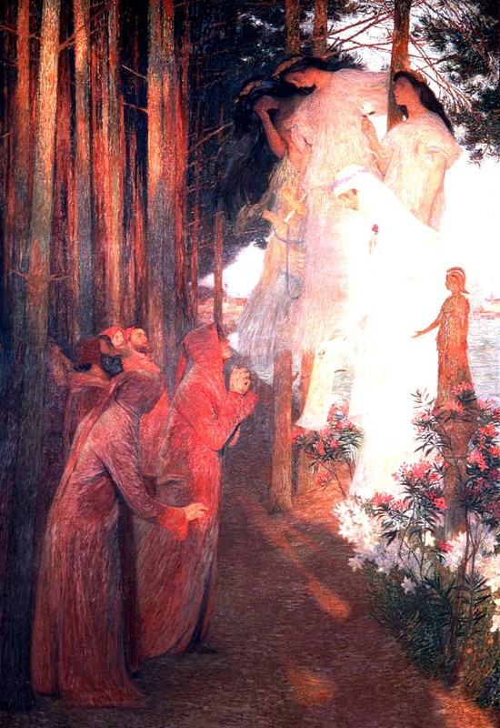 Henri Martin, Détail de L’apparition de Clémence Isaure, 1893, Capitole de Toulouse