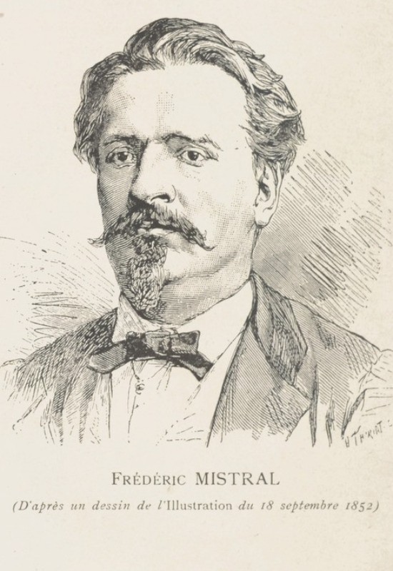 Portrait de Frédéric Mistral, dans : G. Jourdanne, Histoire du Felibrige, 1897, Rosalis